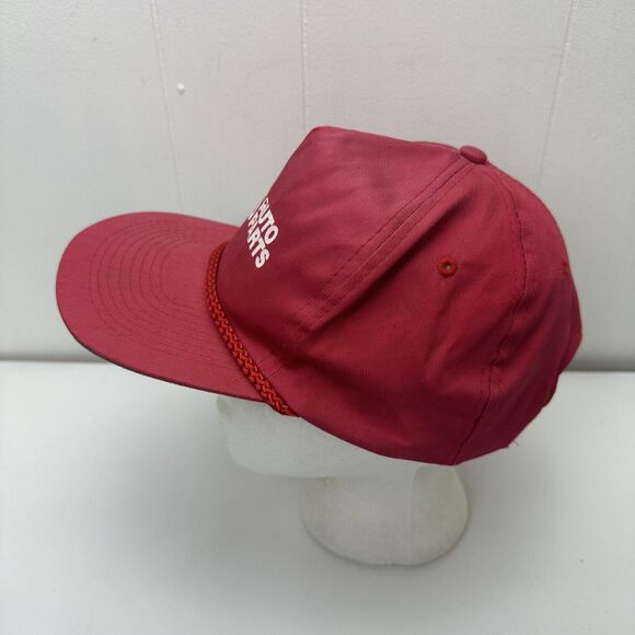 Vintage SnapBack Hat Cap Red Brads Auto Parts Rope Brim Adjustable Faded - Picture 3 of 12